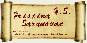 Hristina Saranovac vizit kartica